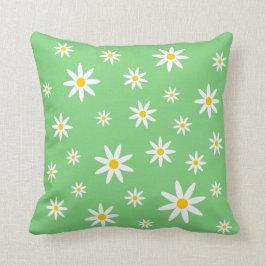 Green Daisy Pillow Kussen