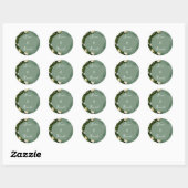 Green Daisy Ronde Sticker (Vel)