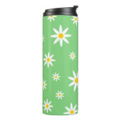 Green Daisy Thermal Tumbler Thermosbeker (Gedraaid links)
