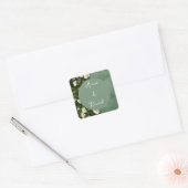 Green Daisy Vierkante Sticker (Envelop)