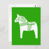 Green Dala Horse Briefkaart (Voorkant / Achterkant)