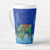 Green Dala Horse Whimsical Art Latte Mok (Linkerhoek)
