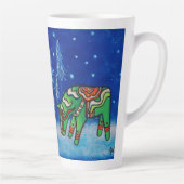 Green Dala Horse Whimsical Art Latte Mok (Rechts)
