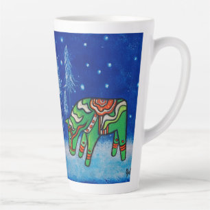 Green Dala Horse Whimsical Art Latte Mok