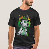 Green Dalmatian shamrock on St Patricks Day Dalmat T-shirt (Voorkant)