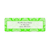 Green Damask  Adresetiketten Etiket (Voorkant)