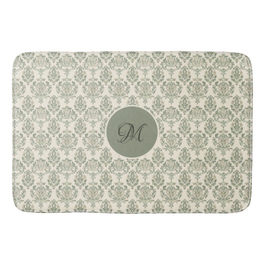 Green Damask Badmat (Voorkant)