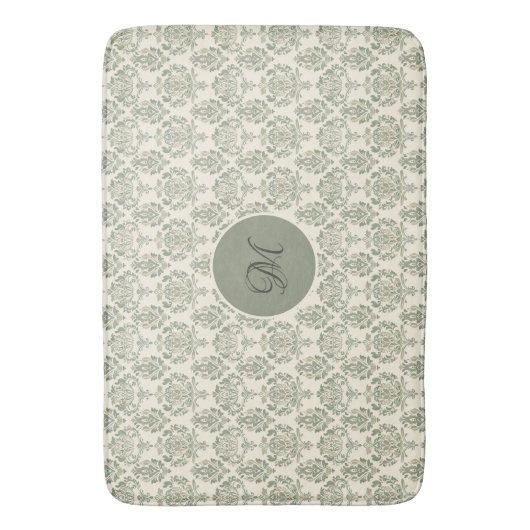 Green Damask Badmat (Voorkant Verticaal)