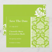 Green Damask bewaart de Kaart van de Datum (Voorkant / Achterkant)