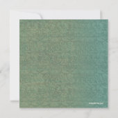 Green Damask Birthday uitnodiging (Achterkant)