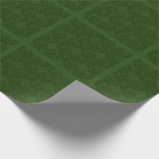 Green Damask Bows Cadeaupapier (Hoek)