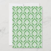 Green Damask Cross Baptisme of Christening Kaart (Achterkant)