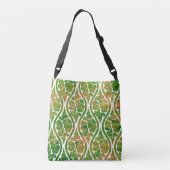Green Damask Crossbody Tas (Achterkant)