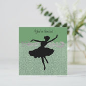 Green  Damask Dance Party Invitation Kaart (Staand voorkant)