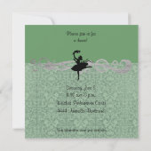 Green  Damask Dance Party Invitation Kaart (Achterkant)