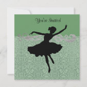 Green  Damask Dance Party Invitation Kaart (Voorkant)