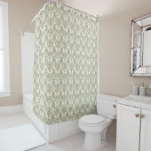 Green Damask Douchegordijn (In situ)