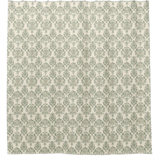 Green Damask Douchegordijn (Voorkant)