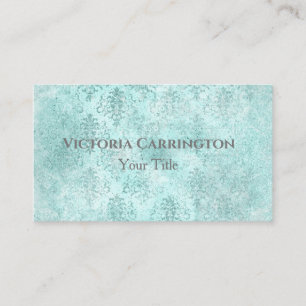 Green Damask Elegant Typografie Visitekaartje