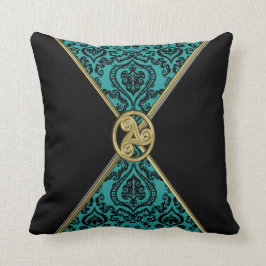 Green Damask en Black met Celtic Knot Pillow Kussen