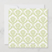 Green Damask Geslacht Onthullen Douche Uitnodiging (Achterkant)
