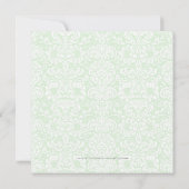 Green Damask Geslacht Onthullen Douche Uitnodiging (Achterkant)