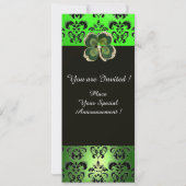 GREEN DAMASK, GOLD SHAMROCK JEWEL MET WITTE PEARLS KAART (Achterkant)