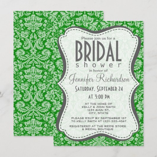 Green Damask Kaart (Voorkant / Achterkant)