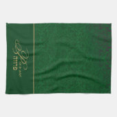 Green Damask Kosher Kitchen Towel Neutral Parve Theedoek (Horizontaal)