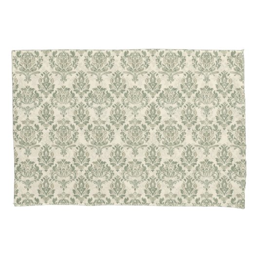 Green Damask Kussensloop (Voorkant)