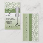 Green Damask Mode Dress Form Visitekaartje (Voorkant / Achterkant)