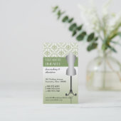 Green Damask Mode Dress Form Visitekaartje (Staand voorkant)