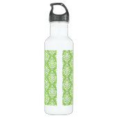 Green Damask Patroon 1 met Monogram Waterfles (Achterkant)