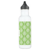 Green Damask Patroon 1 met Monogram Waterfles (Rechts)