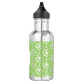 Green Damask Patroon 1 met Monogram Waterfles (Rechts)