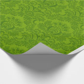 Green Damask Patroon Cadeaupapier (Hoek)