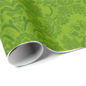Green Damask Patroon Cadeaupapier (Rol Hoek)