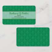 Green Damask Patroon Visitekaartje (Voorkant / Achterkant)
