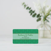 Green Damask Patroon Visitekaartje (Staand voorkant)