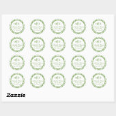 Green Damask Round Return-label Ronde Sticker (Vel)