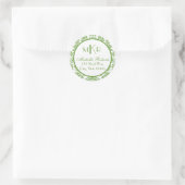 Green Damask Round Return-label Ronde Sticker (Tas)