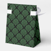 Green Damask-Tent Party Favor Box Bedankdoosjes (Achterkant)