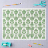 Green Damask Tissuepapier (Craft)