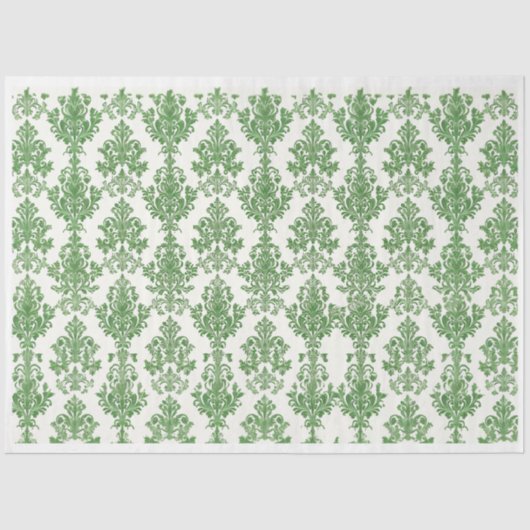 Green Damask Tissuepapier (Voorkant)