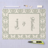 Green Damask Tissuepapier (Craft)
