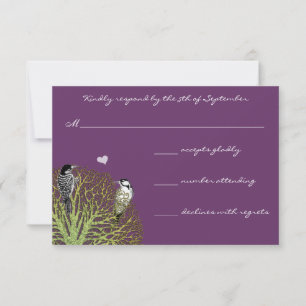 Green Damask Tree RSVP met  vogels