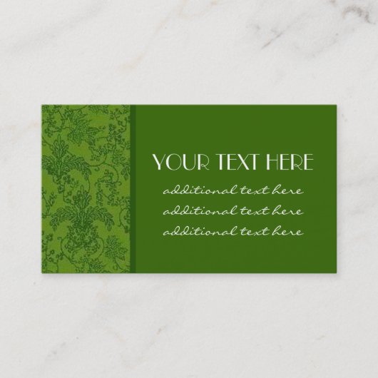 Green Damask Visitekaartje (Voorkant)