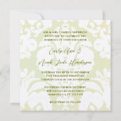 Green Damask Wedding Invitations Kaart (Voorkant)