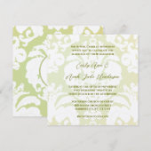 Green Damask Wedding Invitations Kaart (Voorkant / Achterkant)