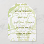 Green Damask Wedding Invitations Kaart (Voorkant / Achterkant)